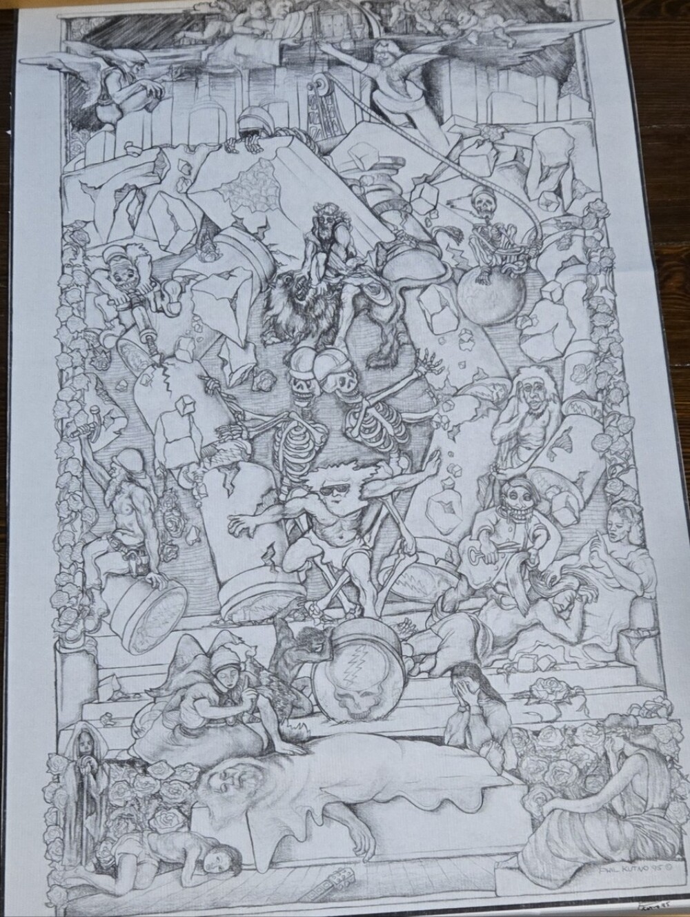 Grateful Dead Black And White Drawing